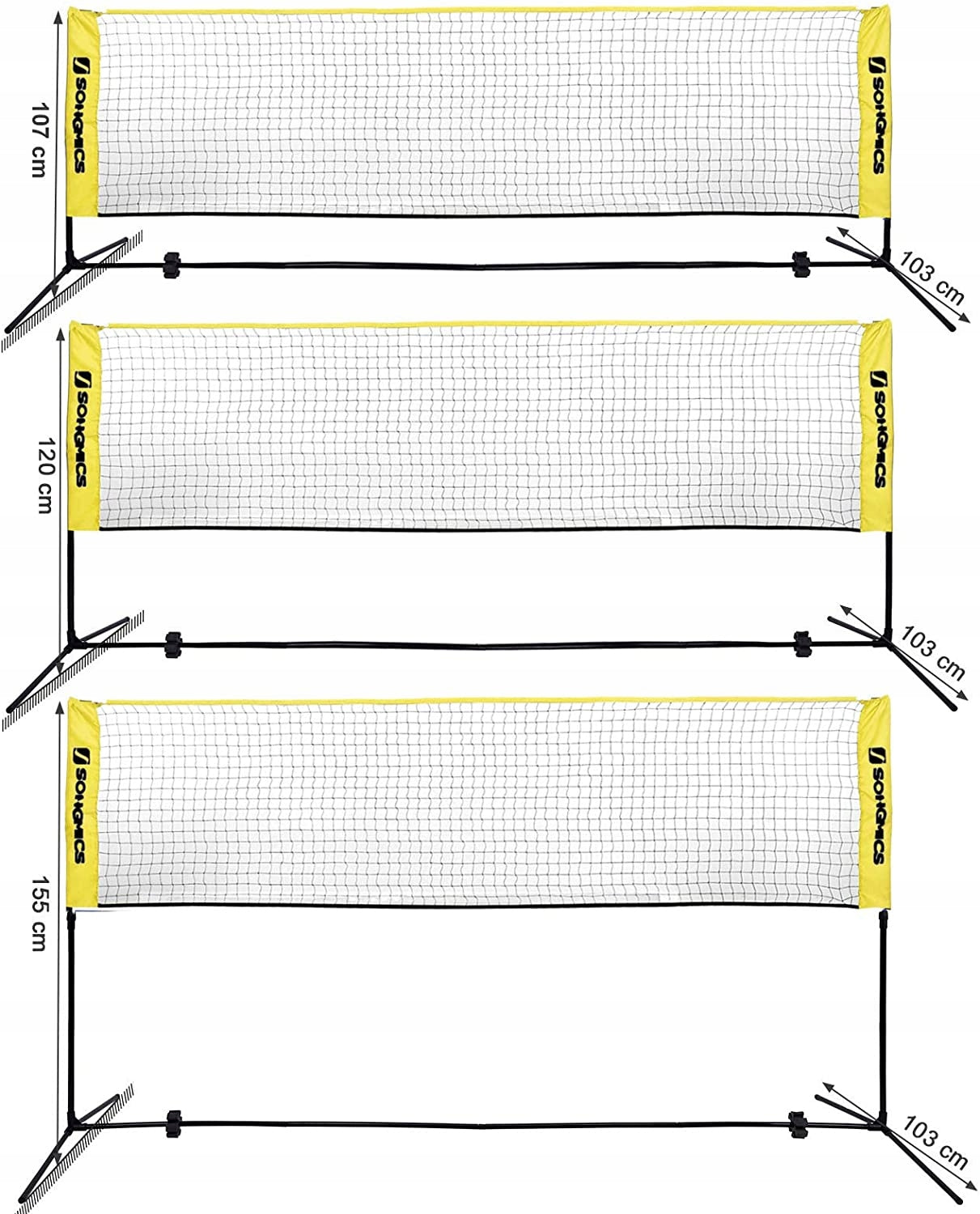 BADMINTON NET ADJUSTABLE HEIGHT SET BABINGTON 4M BAG CHILDREN Model SIATKA DO OGRODU NA KEMPING PLAŻĘ LATO WAKACJE