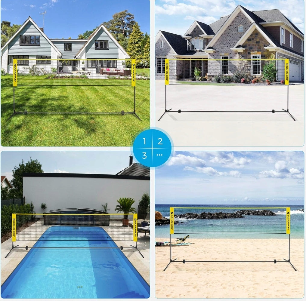 BADMINTON NET ADJUSTABLE HEIGHT SET BADMINTON 4M TENNIS + FREEBIE Manufacturer code SSDGD37029