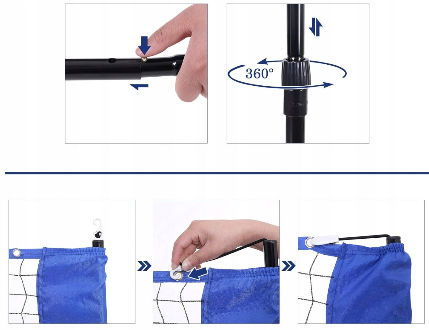 BADMINTON NET ADJUSTABLE HEIGHT SET BADMINTON 4M TENNIS + FREEBIE Number of items in the set 2