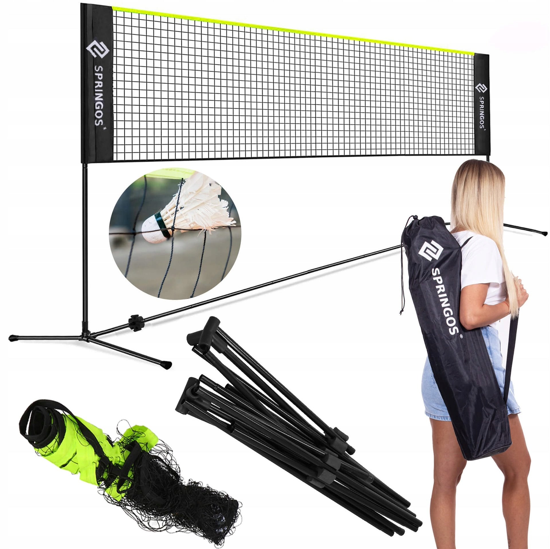 BADMINTON PALLET NET + FOLDING FRAME 400x75cm + COVER Packaging status original