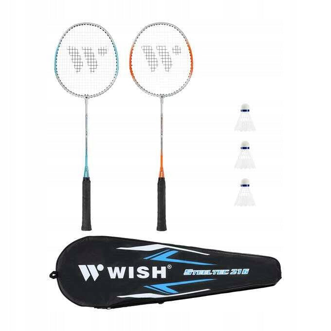 BADMINTON SET 2 RACKETS + 3 BADMINTON SHUTTLECOCKS WISH 216K