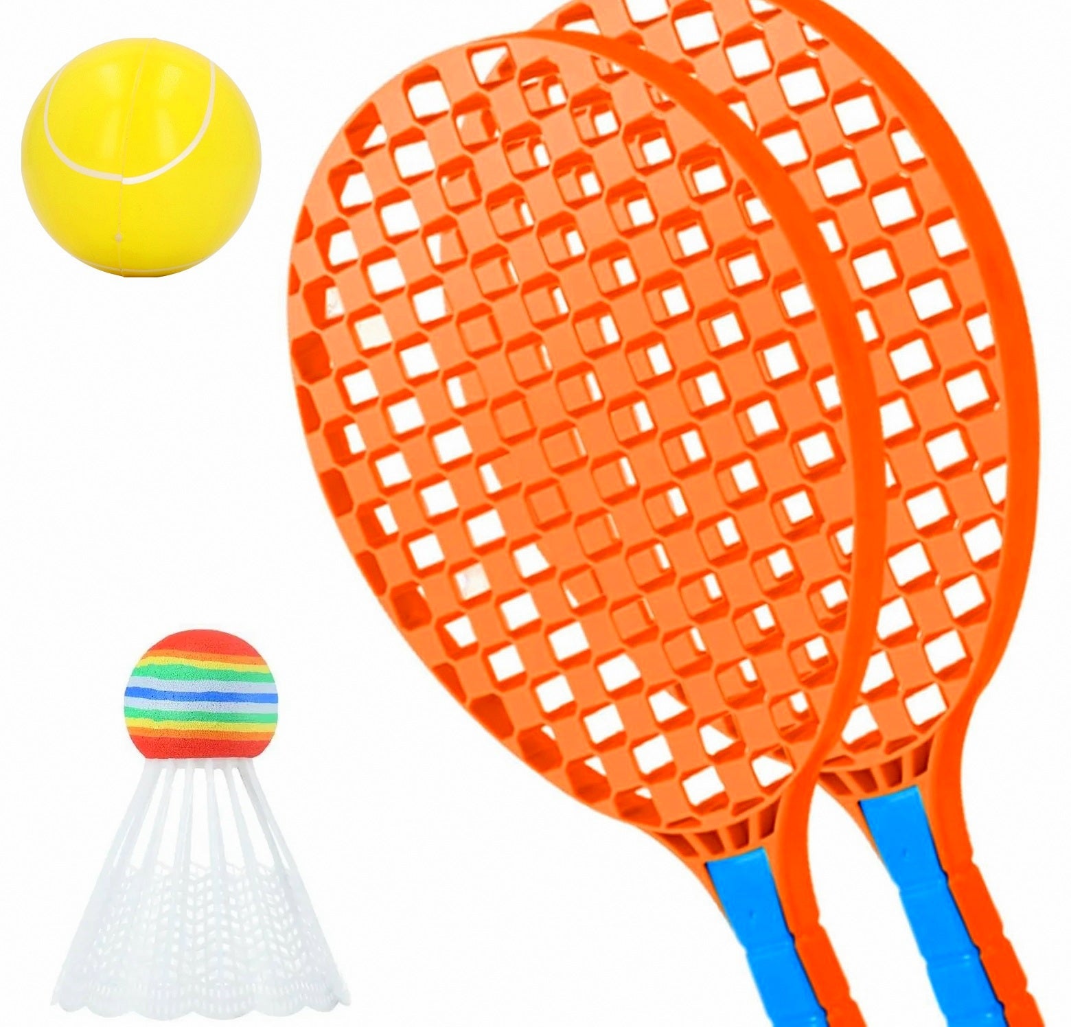 BADMINTON SET 37 CM BEACH RACKETS PADDLES SHUTTLECOCK + BALL Manufacturer code GR6363/1