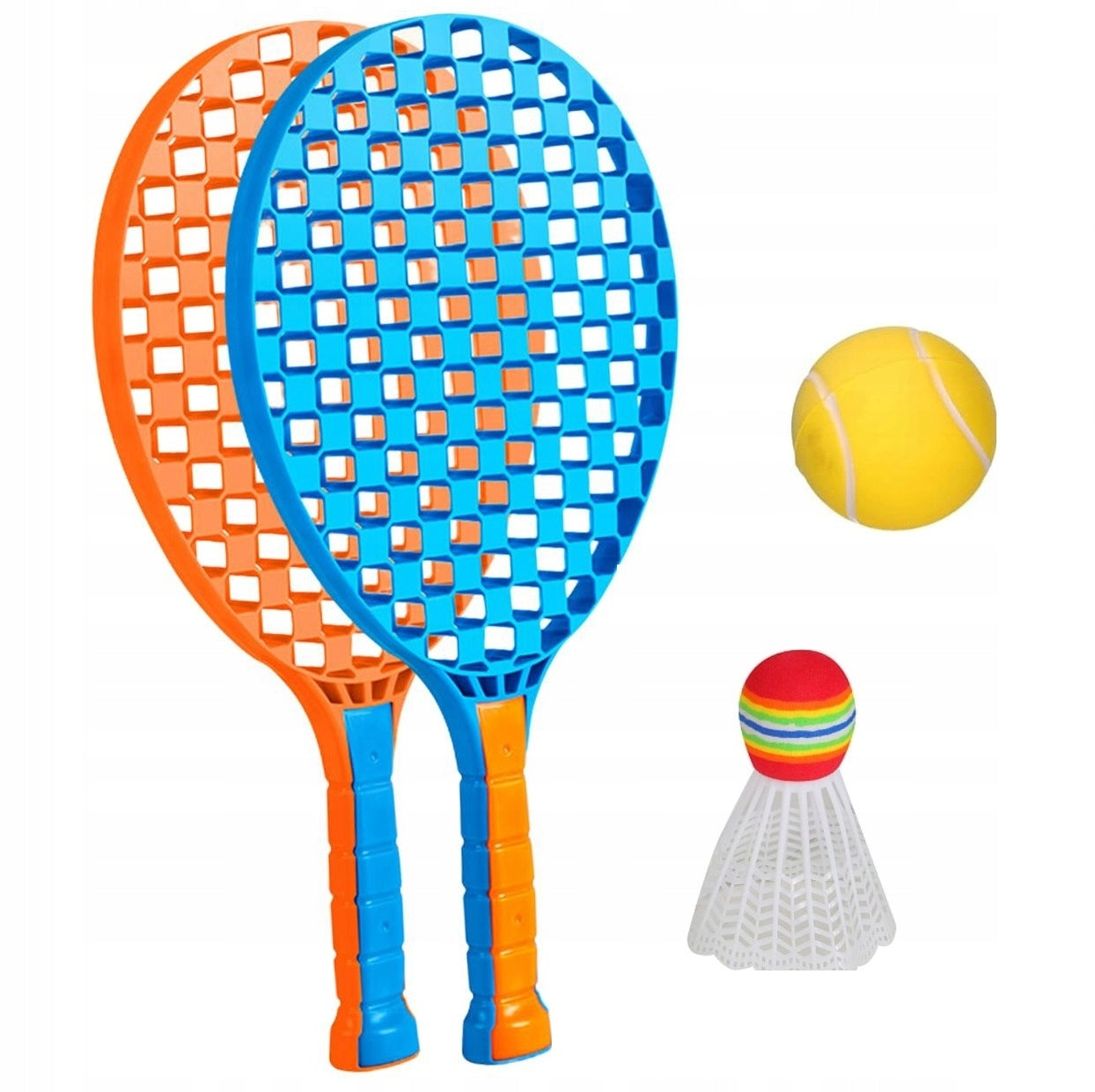 BADMINTON SET 37 CM BEACH RACKETS PADDLES SHUTTLECOCK + BALL