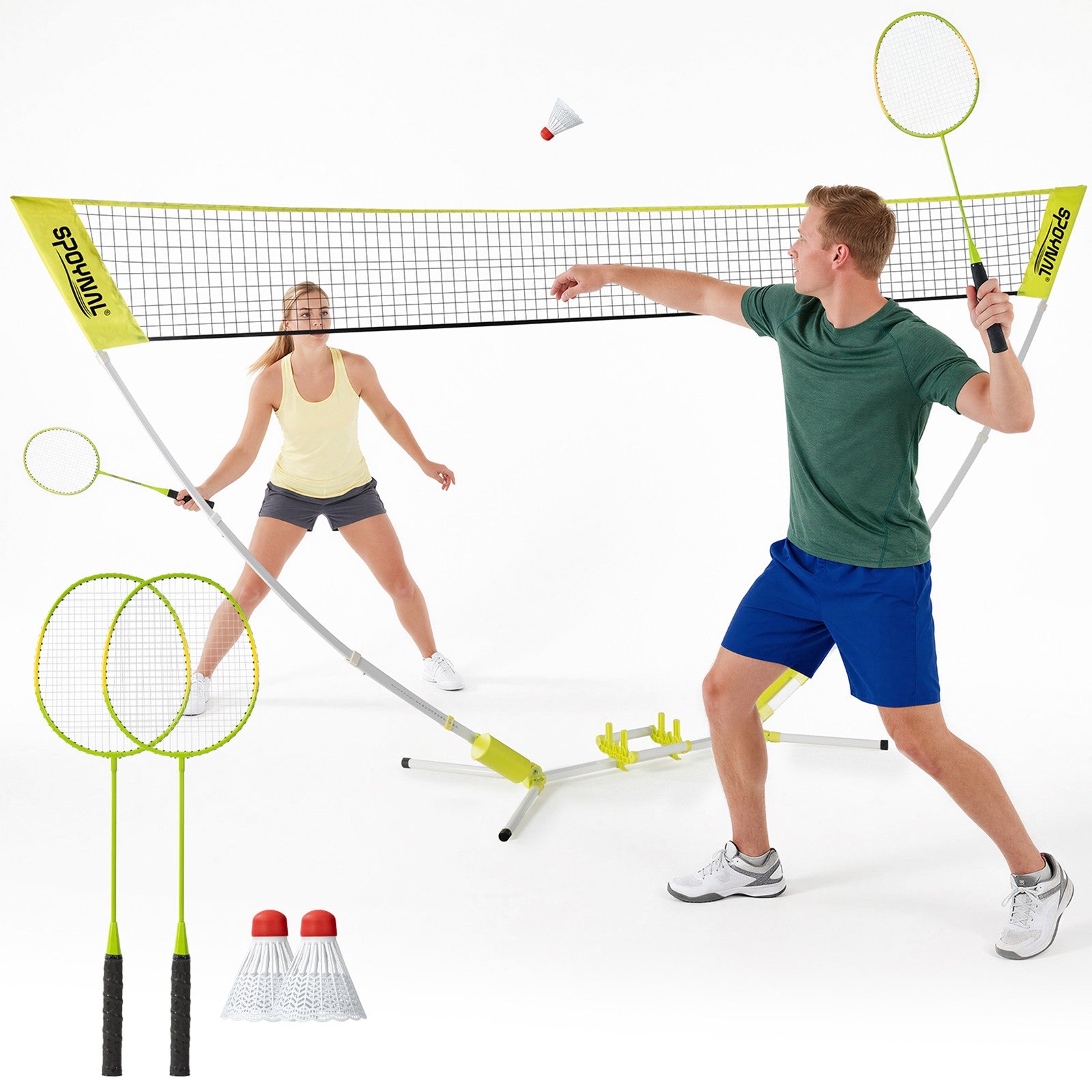 BADMINTON SET NET 335 CM 2 RACKETS SHUTTLECOCKS LINKS BAG SET Manufacturer code ZESTAW DO GRY W BANMINTON 335CM SPOYNAL