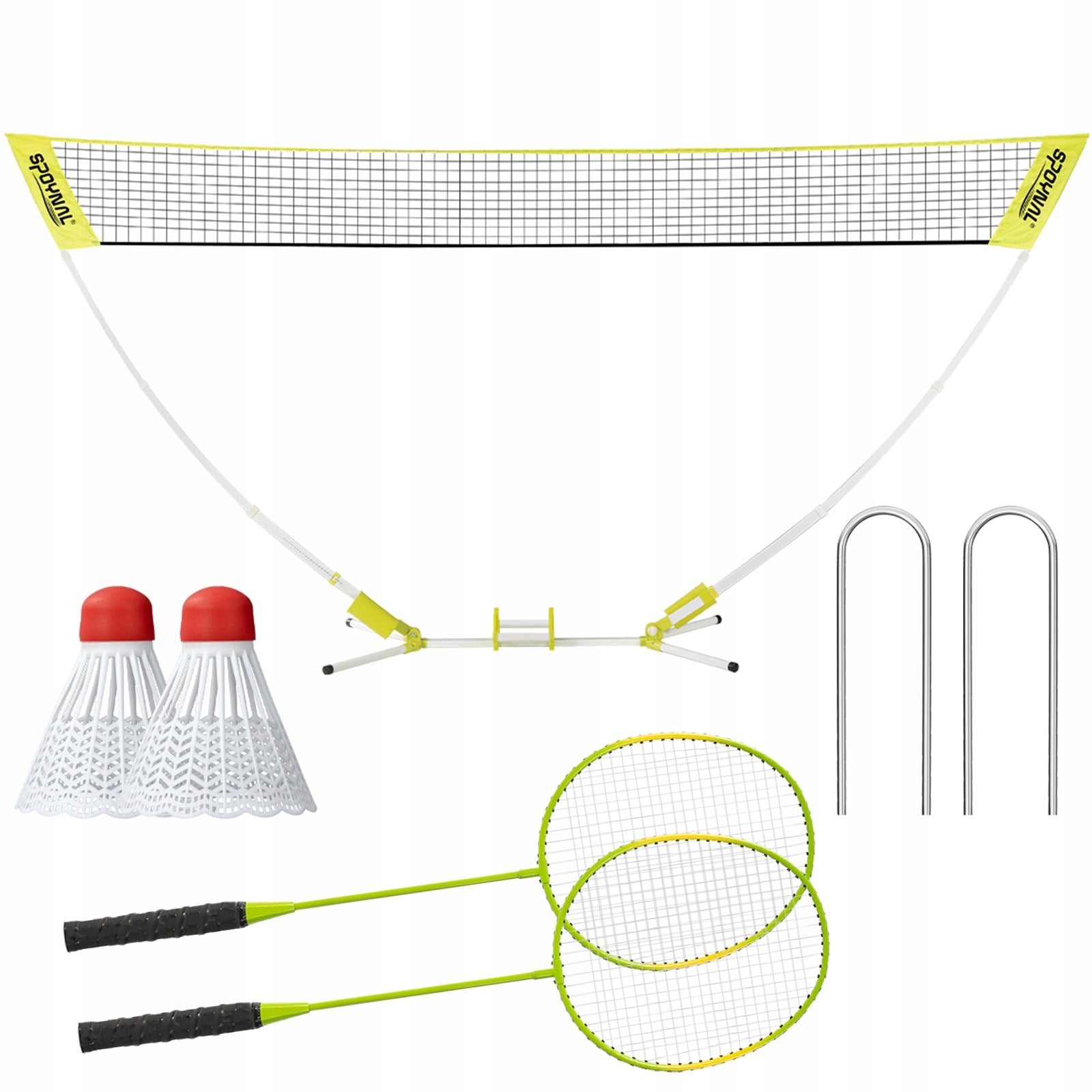 BADMINTON SET NET 335 CM 2 RACKETS SHUTTLECOCKS LINKS BAG SET