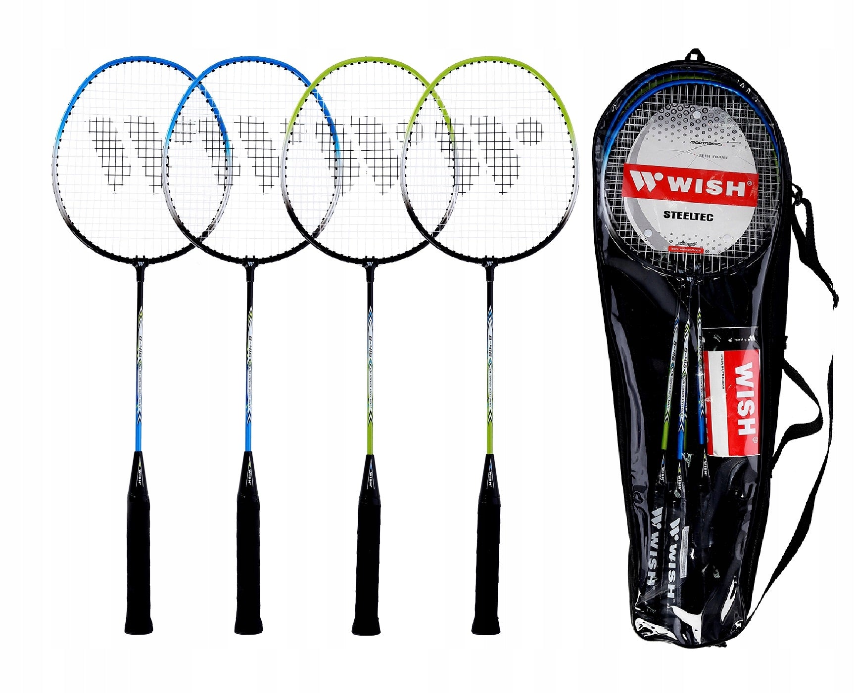 BADMINTON SET WISH 4 x RACKETS 3 x DARTS BAG Packaging status original
