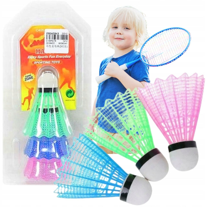 BADMINTON SHUTTLECOCKS 3 PCS COLORFUL SHUTTLECOCK SET