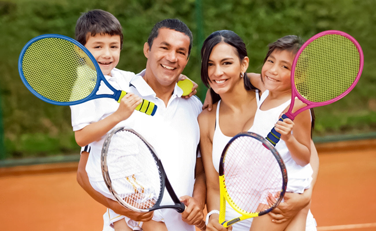 BADMINTON TENNIS SET RACKETS SHUTTLECOCK BEACH BALL FOR KIDS Brand MalPlay
