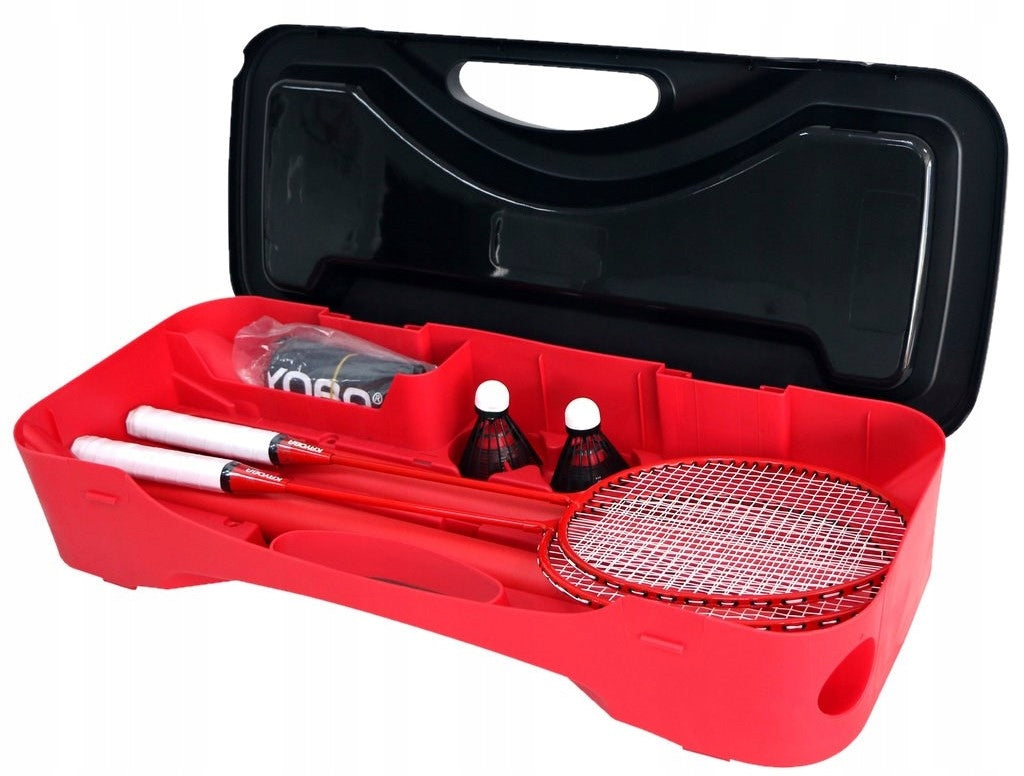 BADMINTON racket cover net shuttlecock set Color red