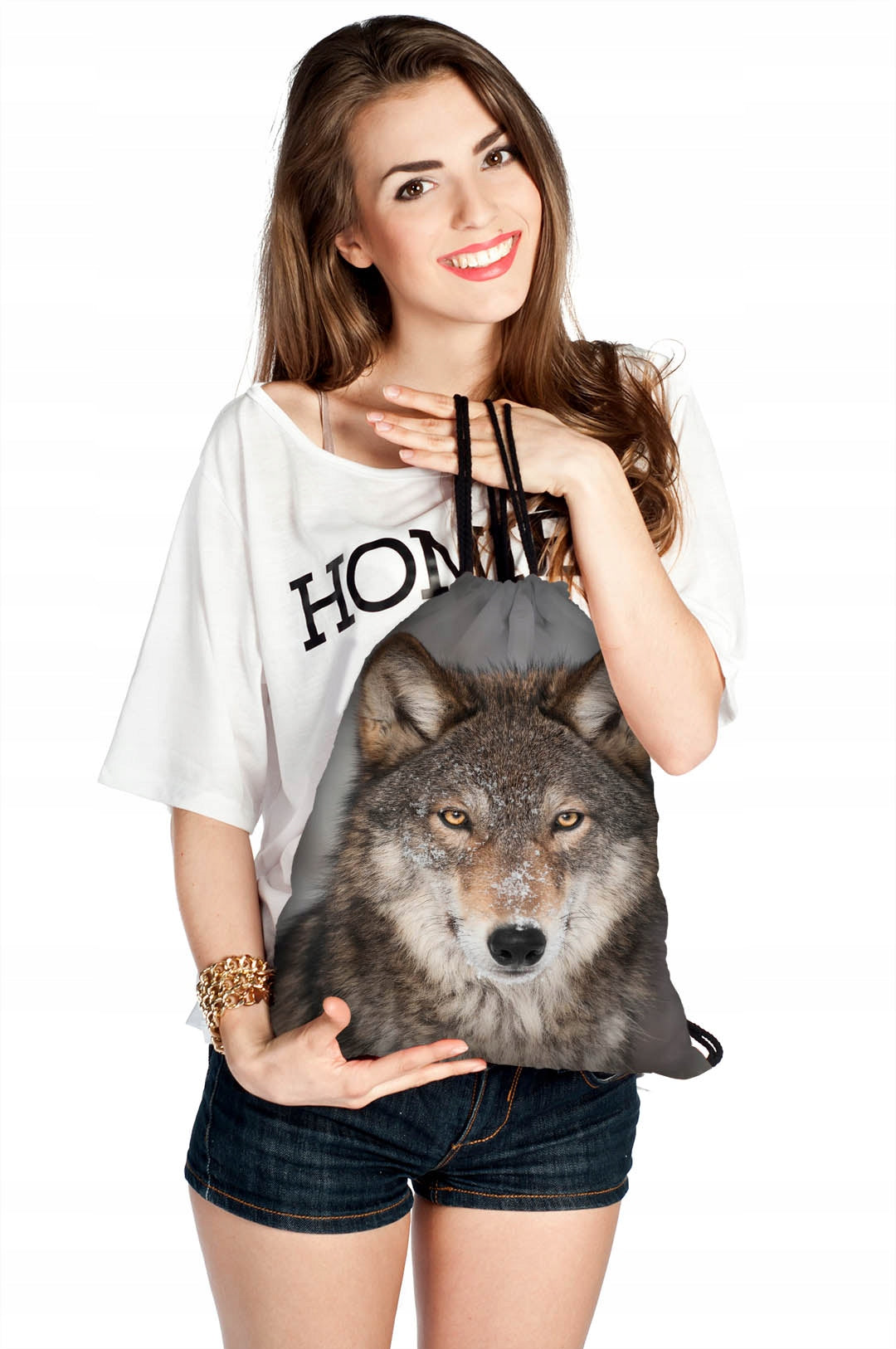 BAG BACKPACK WOLF 3D PRINTING Polish DURABLE Brand no brand