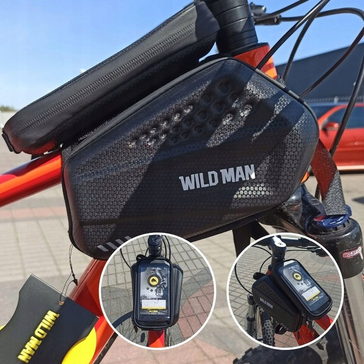 BAG BICYCLE POUCH CASE PHONE HOLDER KEYS FOR WATERPROOF FRAME Model Sakwa na rower WildMan ES6