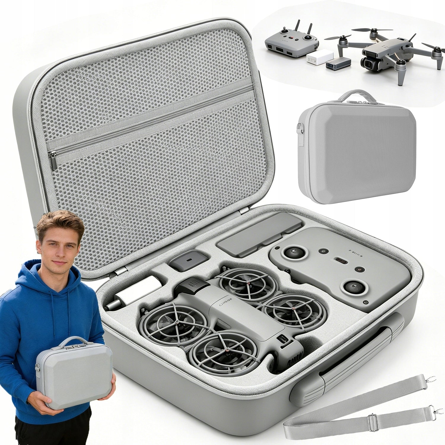 BAG CARRYING CASE FOR DRONE DJI NEO 2 (GREY)