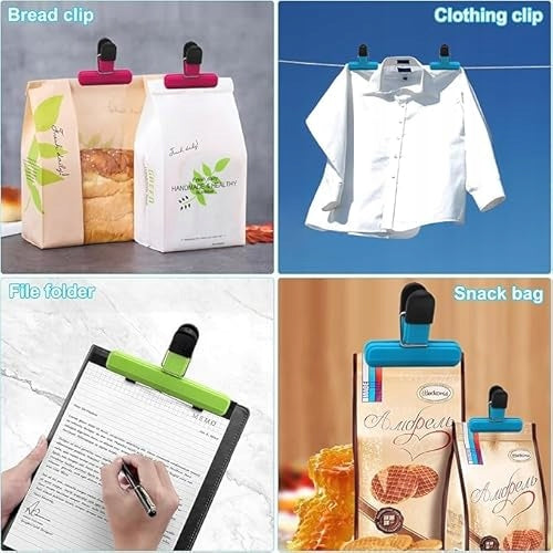 BAG CLIPS SET OF 12 PCS 2 SIZES COLORFUL FOOD FOR HOME Brand no brand