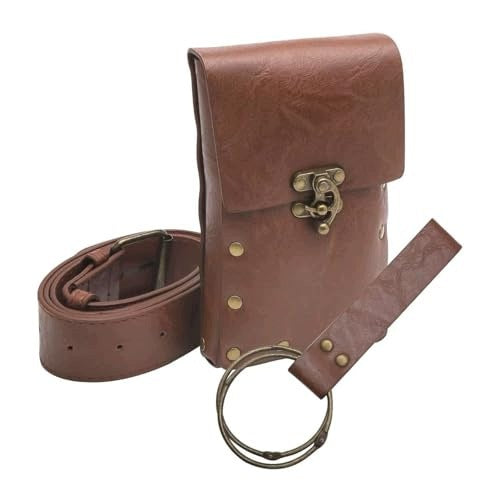 BAG MEDIEVAL LEATHER PU BROWN BELT SET FOR WOMAN Brand no brand