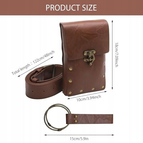 BAG MEDIEVAL LEATHER PU BROWN BELT SET FOR WOMAN Manufacturer code SWC5908201195691