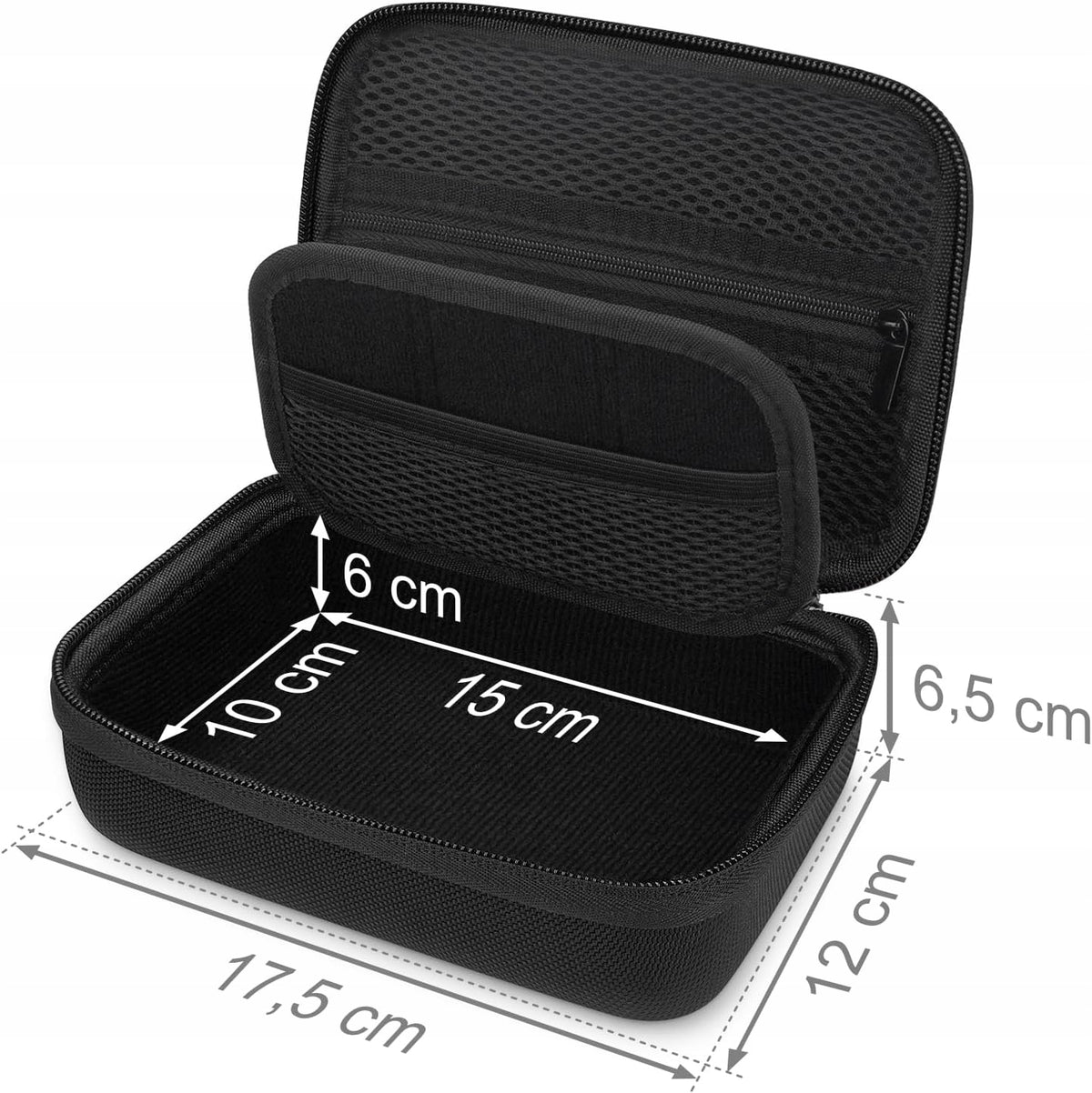 BAG ORGANIZER HARDCASE FOR ACCESSORIES ELECTRONICS CABLES BLACK M Color transparent