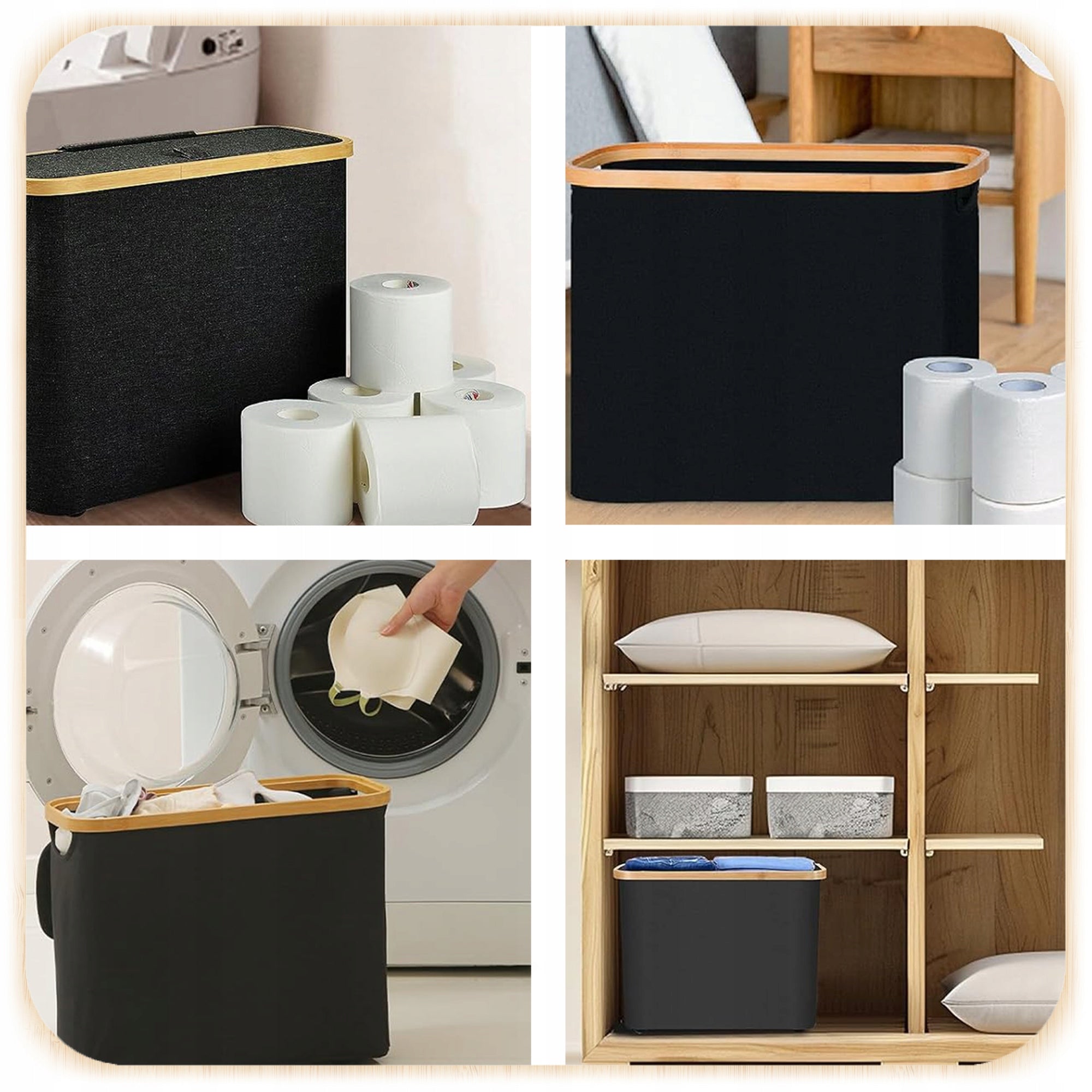 BAG STIFFENED ROOMY LARGE FOLDING FOR BATHROOM TOILET PAPER Manufacturer code 007638