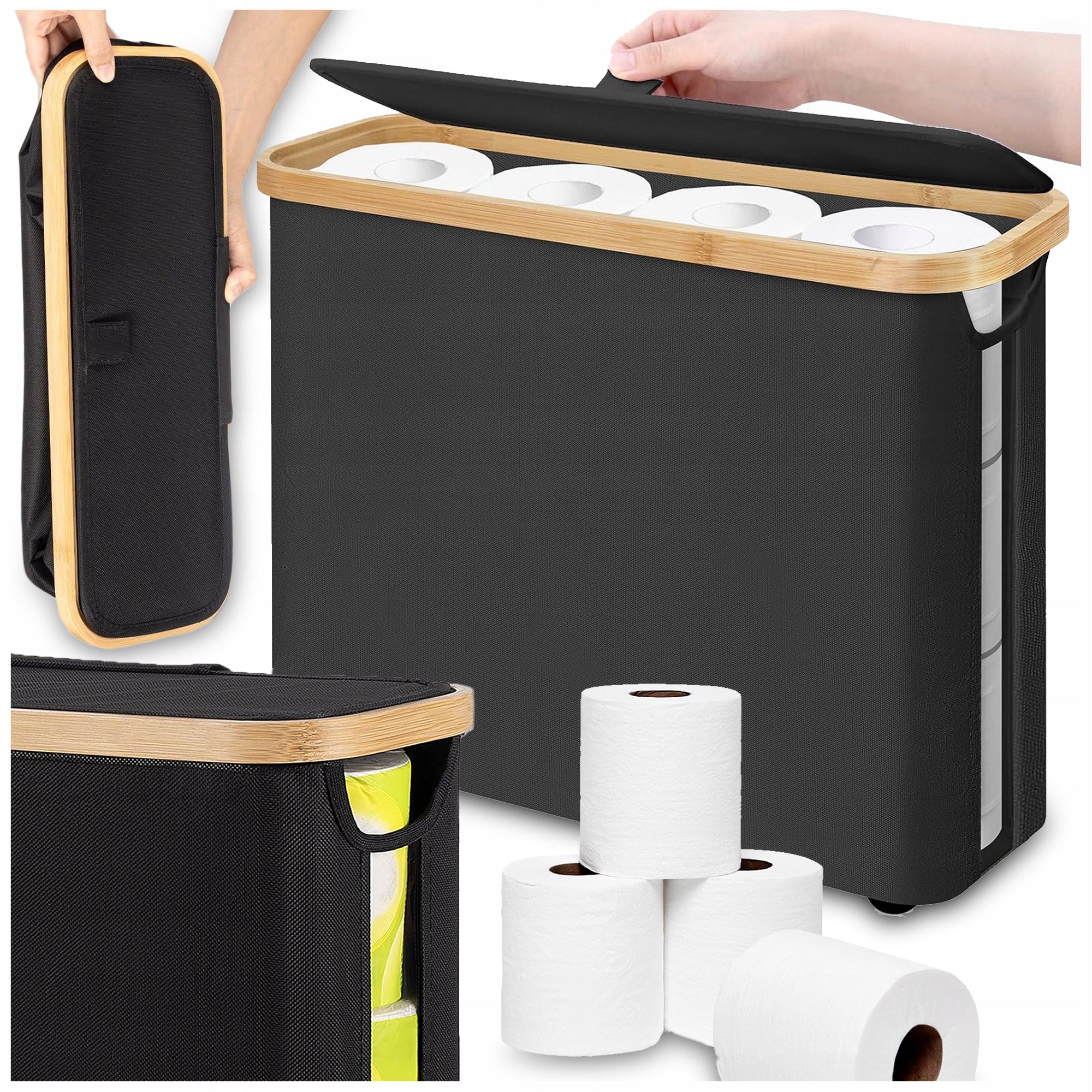 BAG STIFFENED ROOMY LARGE FOLDING FOR BATHROOM TOILET PAPER