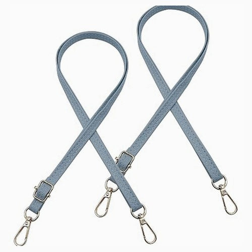 BAG STRAP ADJUSTABLE PU LEATHER LIGHT BLUE REPLACEMENT 2 PCS