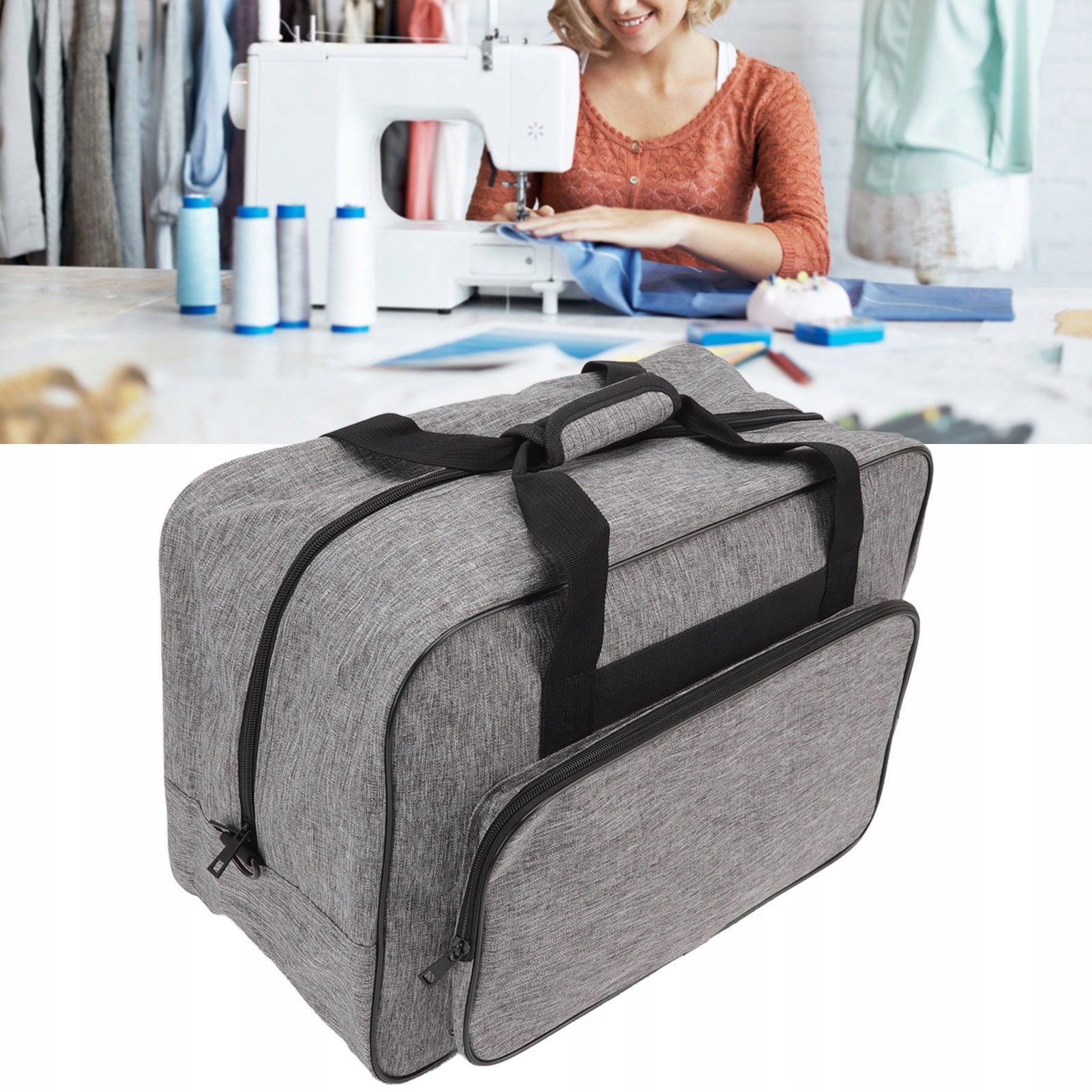 BAG SUITCASE CASE COVER 46X32 GREY UNIVERSAL FOR SEWING MACHINE EAN (GTIN) 0792172674478