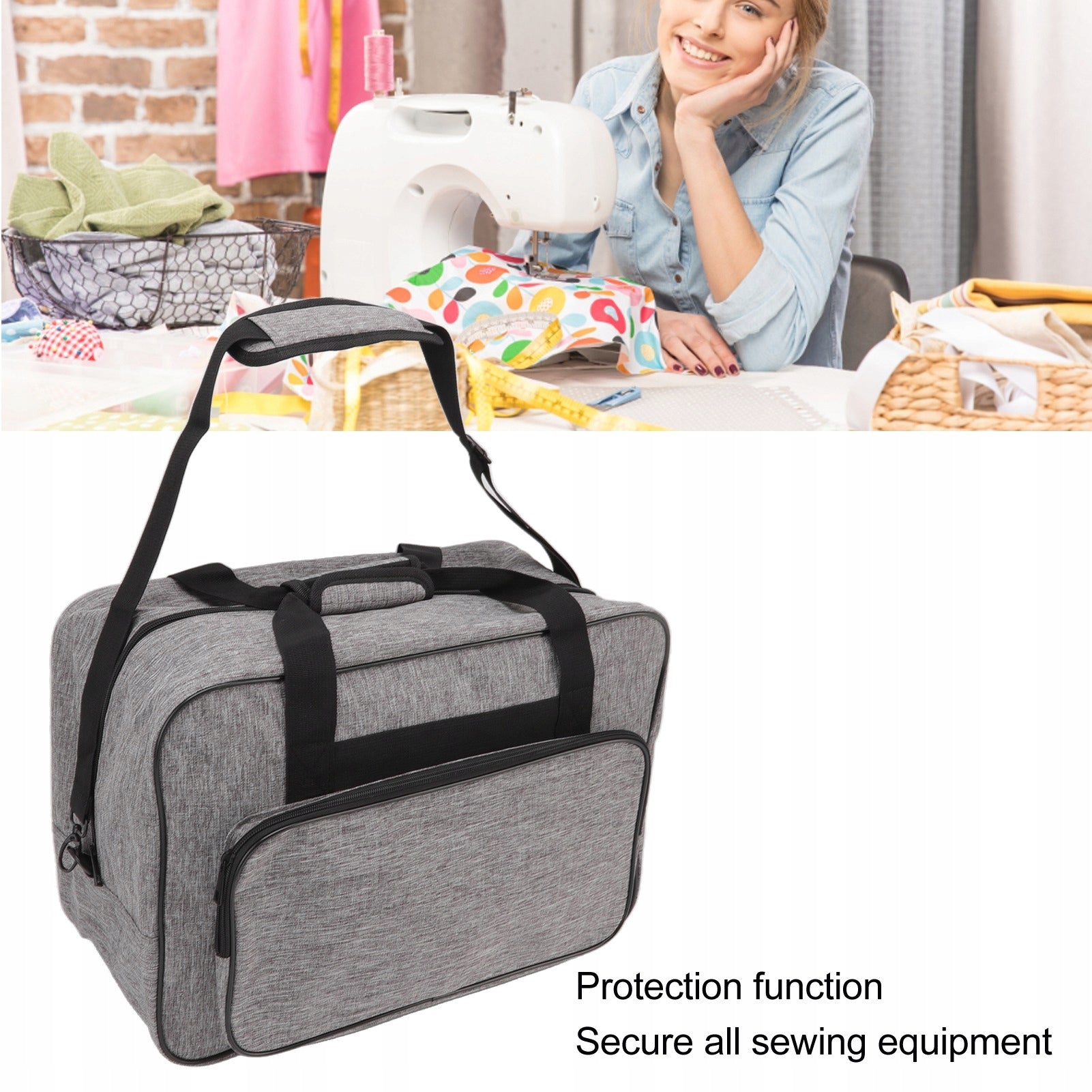 BAG SUITCASE CASE COVER 46X32 GREY UNIVERSAL FOR SEWING MACHINE Manufacturer code 32061132061188
