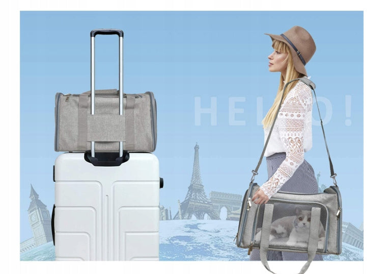 BAG TRANSPORTER FOR ANIMALS 45x30x30cm GREY Manufacturer code 401055
