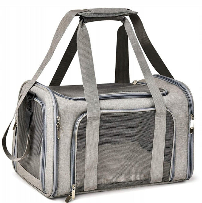 BAG TRANSPORTER FOR ANIMALS 45x30x30cm GREY
