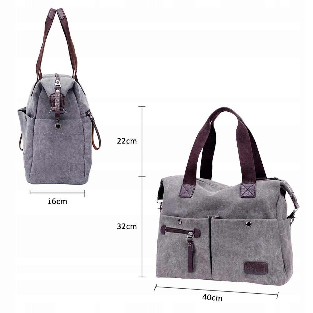 BAG WOMEN'S BAG ROOMY CANVAS HANDLE STRAP NLYEFA GREY Manufacturer code SF7GKLYS8W
