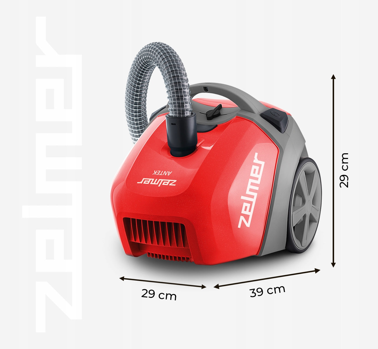 BAGGED VACUUM CLEANER ZELMER ANTEK TRADITIONAL WITH HEPA FILTER + ECO 900W TIPS Model ZVC3500R Antek