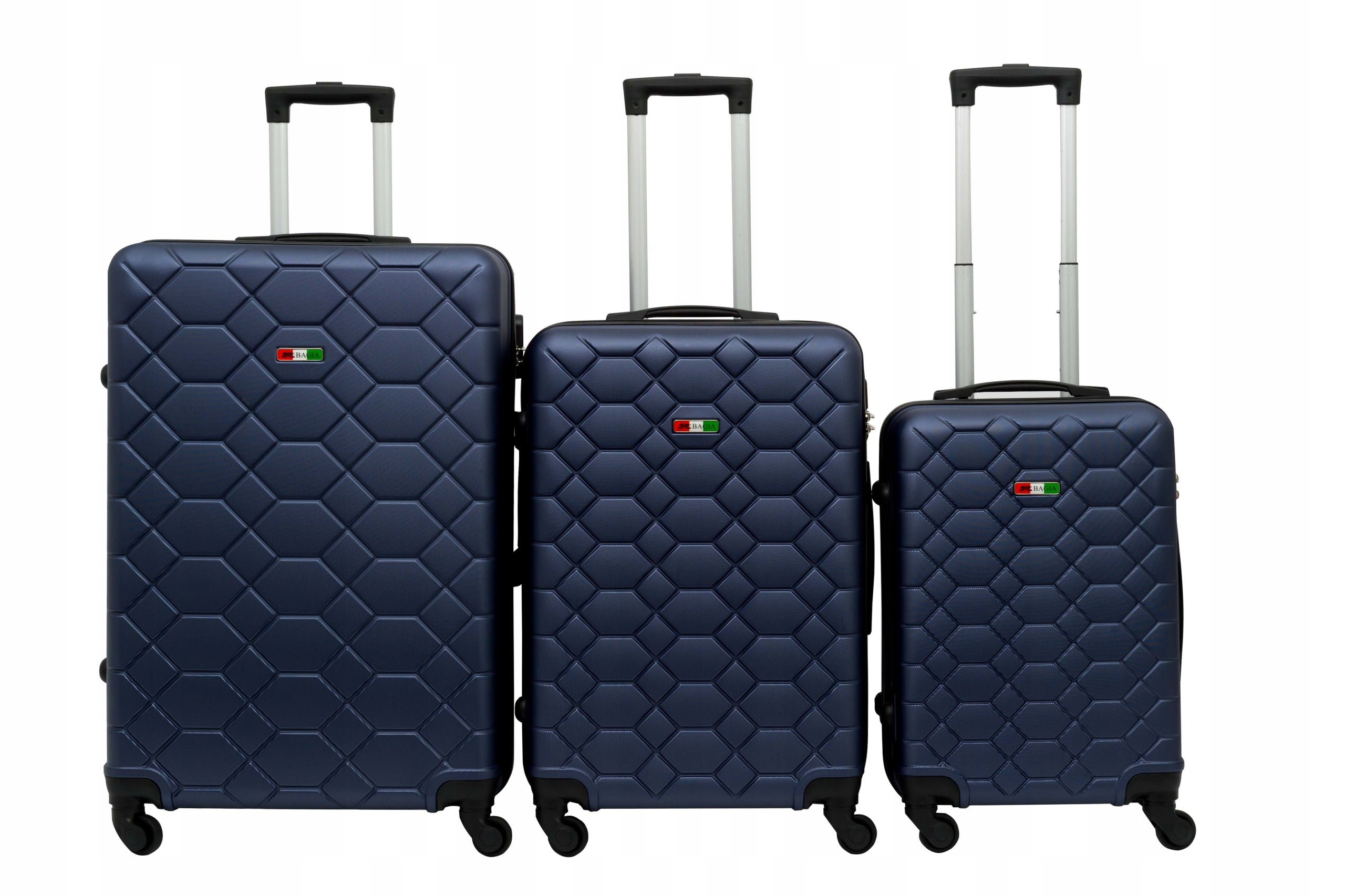 BAGIA AMSTERDAM SET SUITCASE SET 3 PIECES TRAVEL LUGGAGE ABS SUITCASES Packaging status original