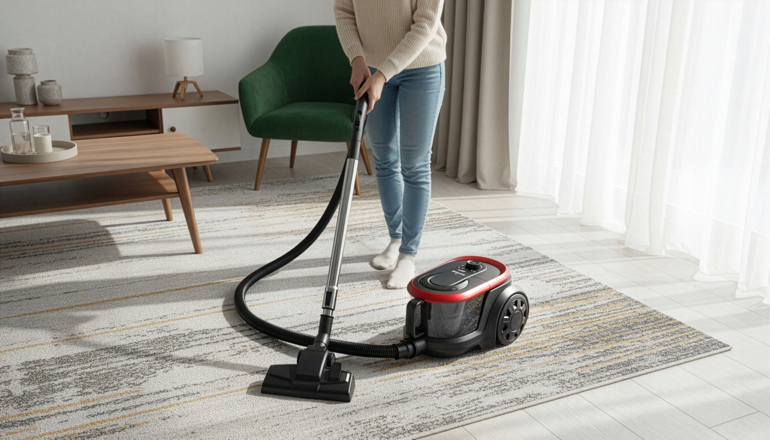 BAGLESS CYCLONE VACUUM CLEANER WITH POWER ADJUSTMENT 2x FILTER HEPA SET STRONG Dominant color black
