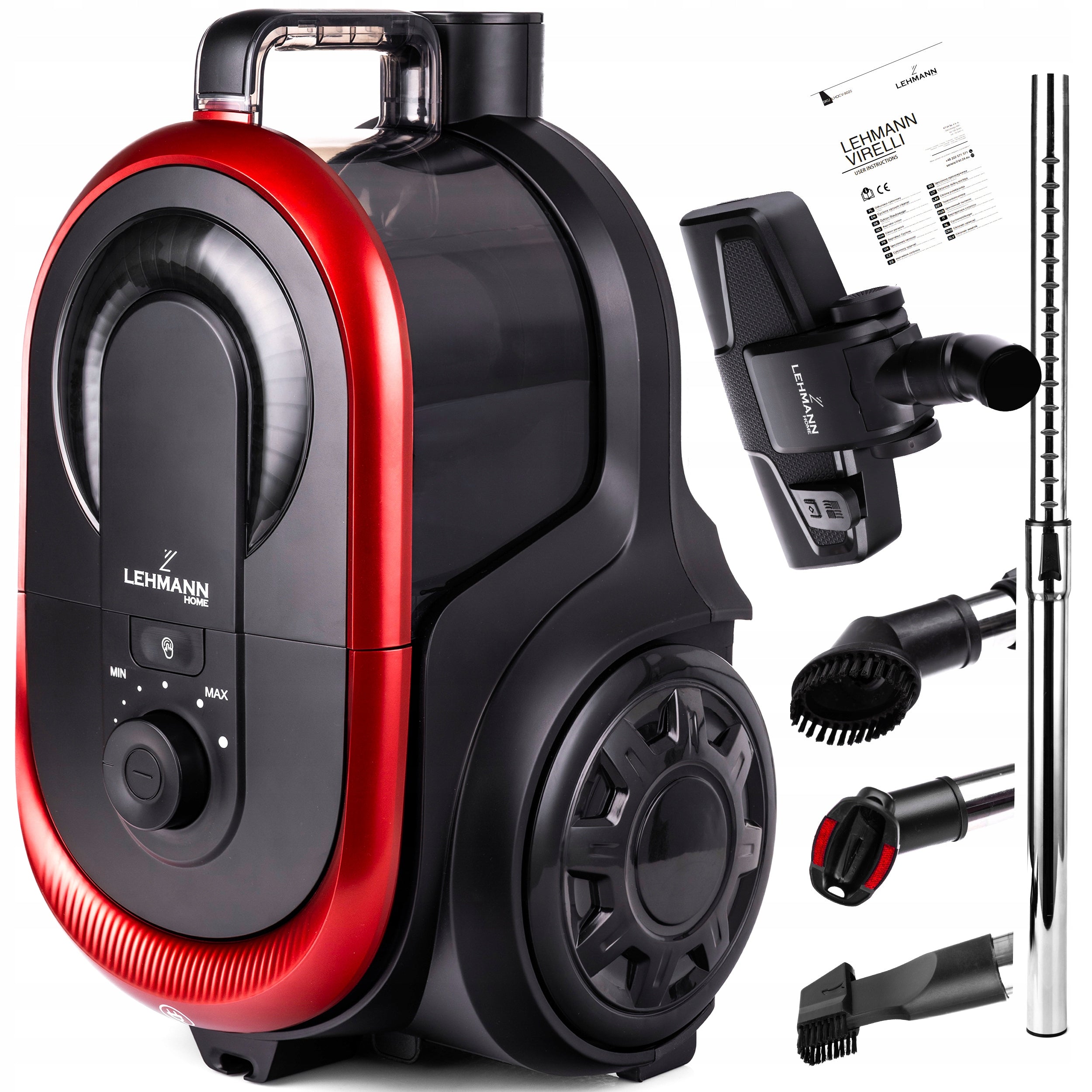 BAGLESS CYCLONE VACUUM CLEANER WITH POWER ADJUSTMENT 2x FILTER HEPA SET STRONG