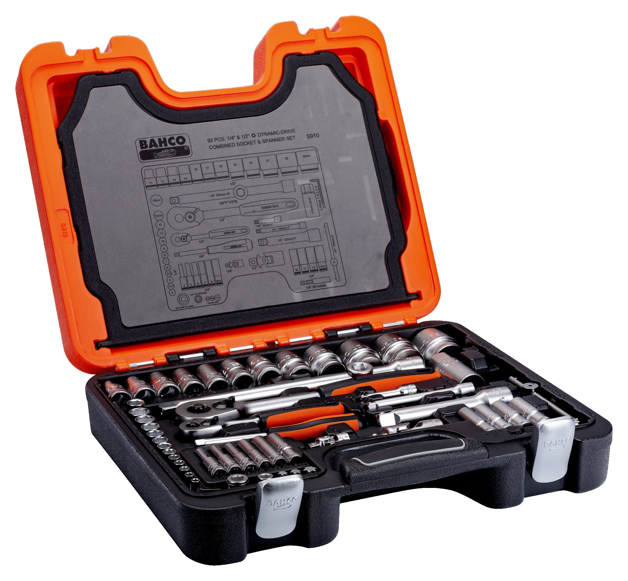 BAHCO WRENCH SET 91el 1/2" / 1/4" BAHS910 Brand Bahco