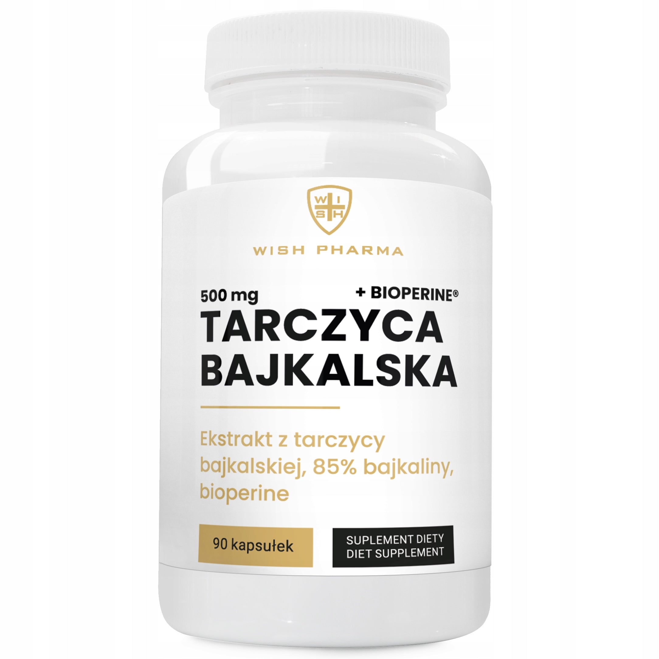 BAIKAL THYROID 500 mg + PIPERINE Baikalin Calm Heart Joints 90 kap