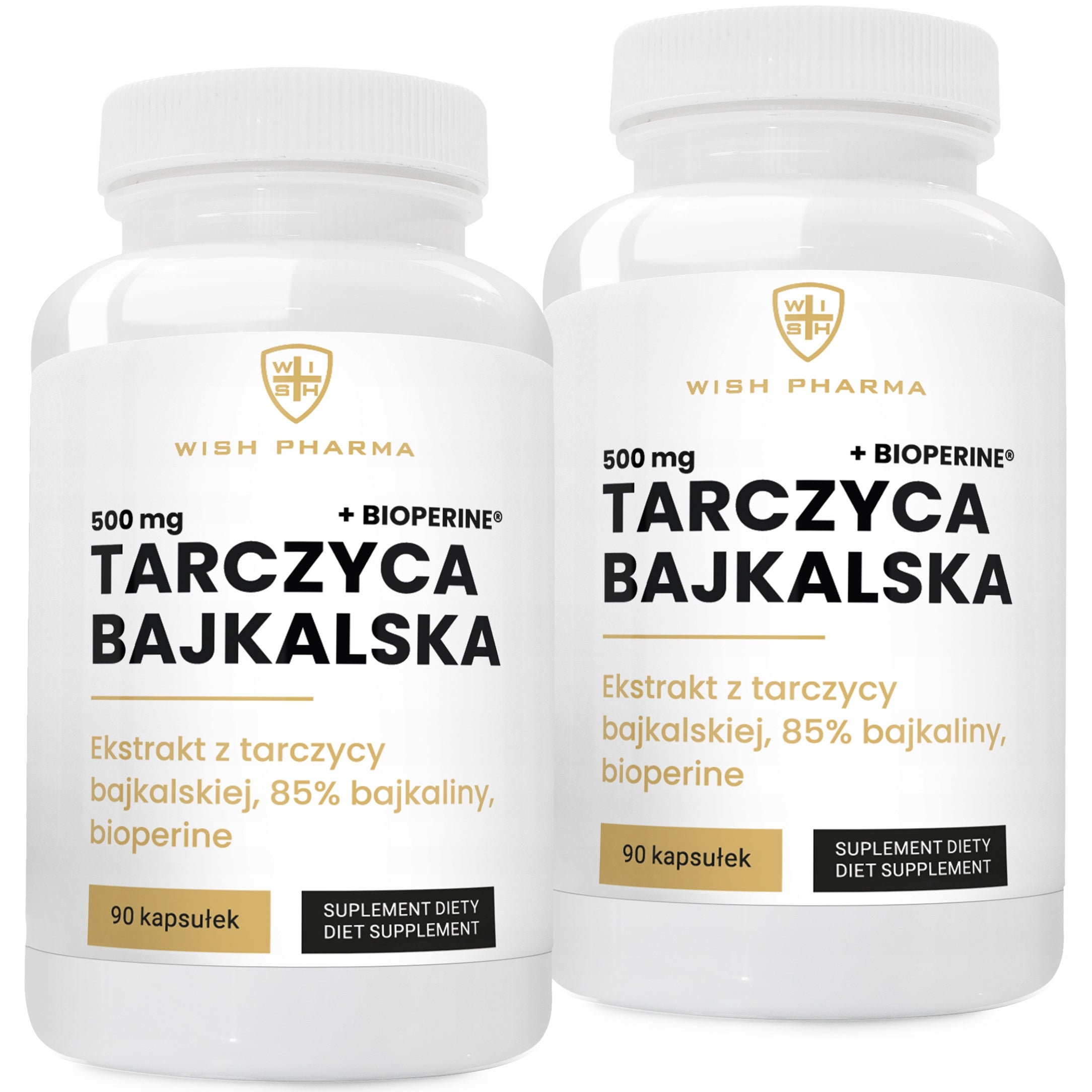 BAIKAL THYROID 500 mg + PIPERINE Baikalin Peace Heart Joints 180 kap