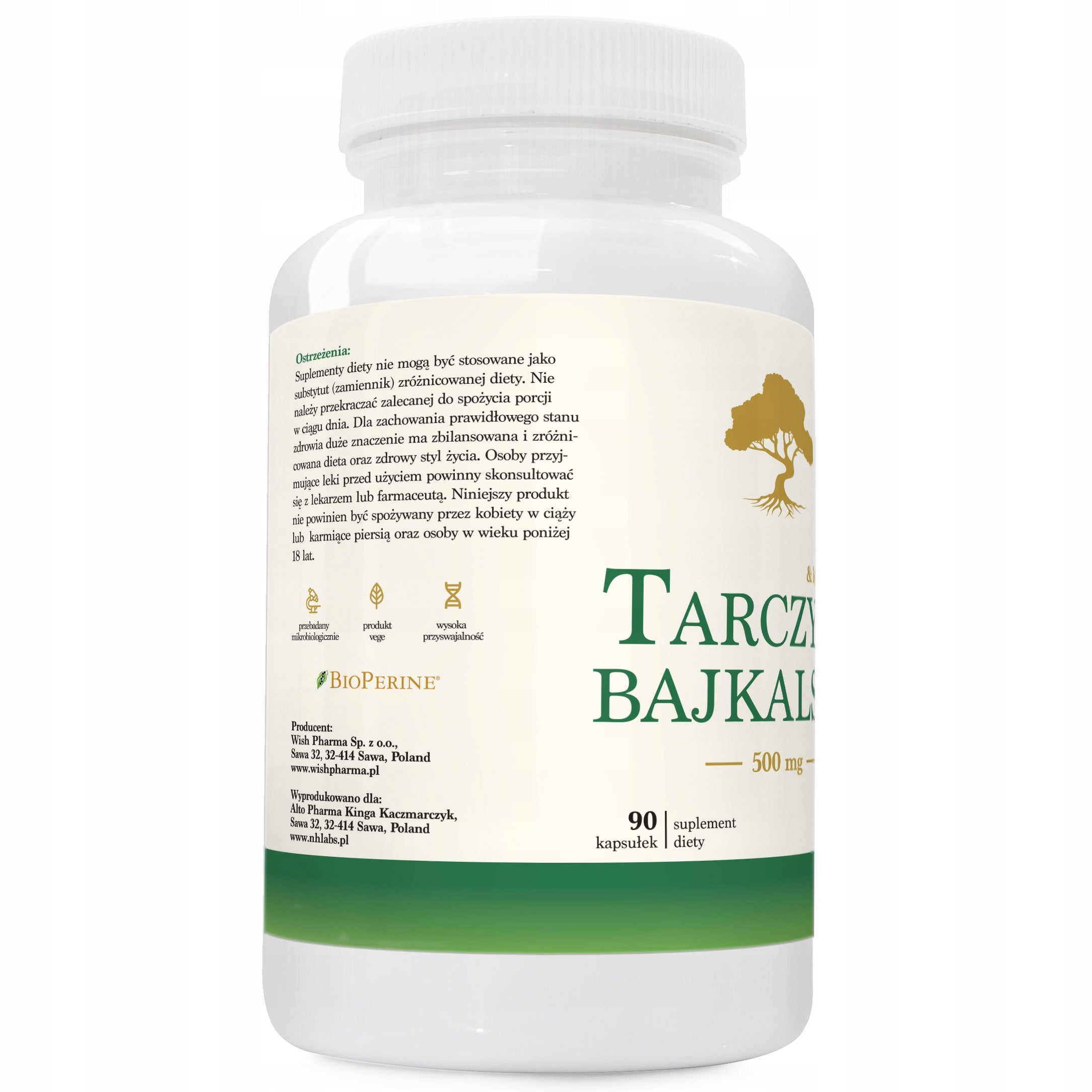 BAIKAL THYROID 500 mg Piperine Baikalin Antioxidant Resistance 180 kap Brand Natural Herbs