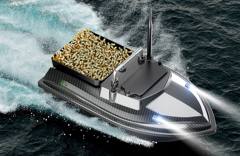 BAIT BOAT FLYTEC V060 GPS Carbon Fiber 12000mAh LED Range 500 m