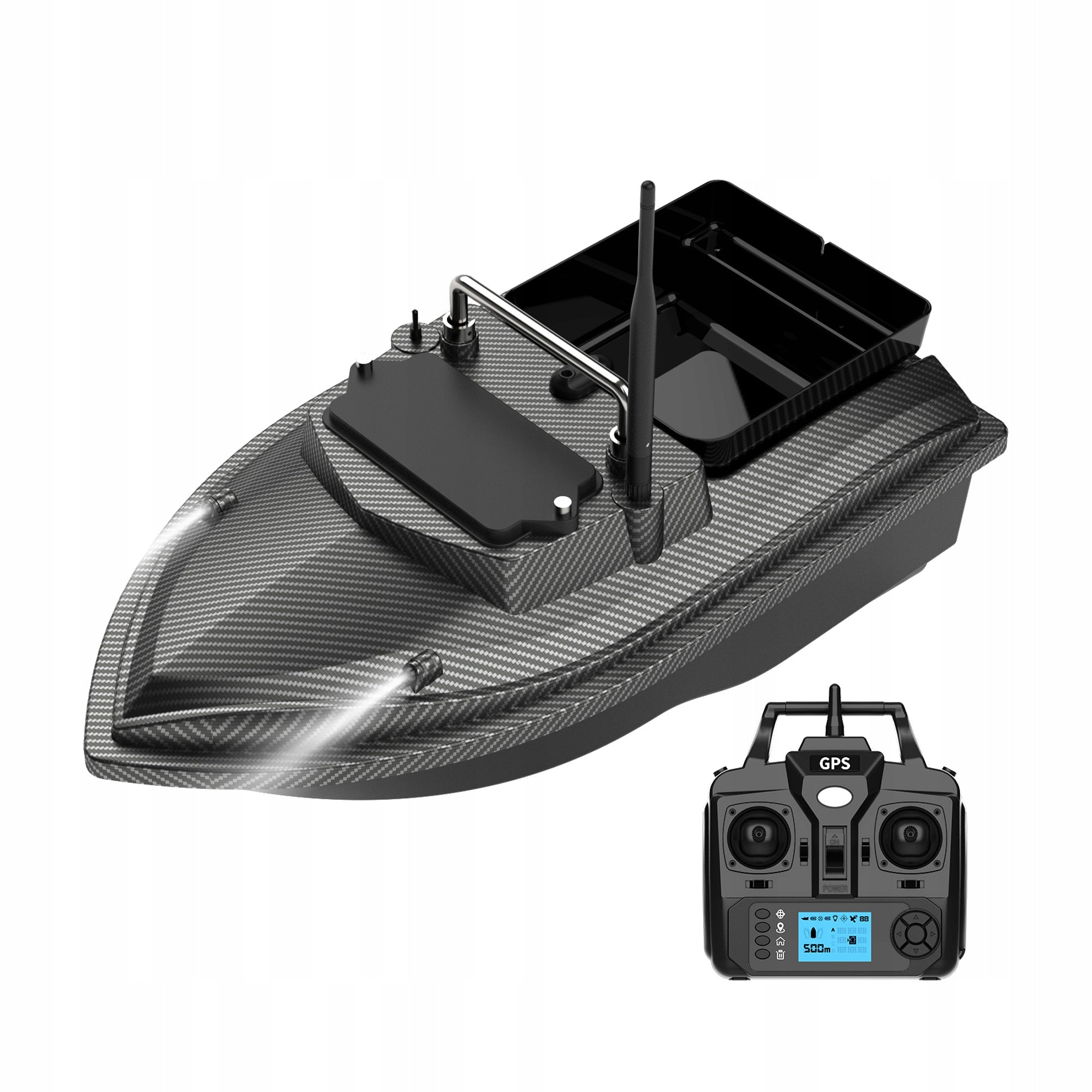 BAIT BOAT FLYTEC V060 GPS Carbon Fiber 12000mAh LED