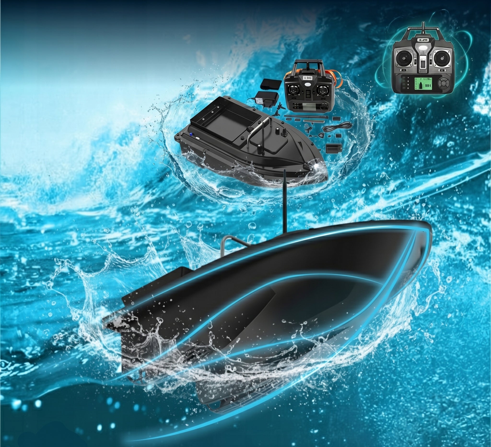 BAIT BOAT PROFESSIONAL GPS 500M RANGE 4H OPERATION RELIABLE 310563