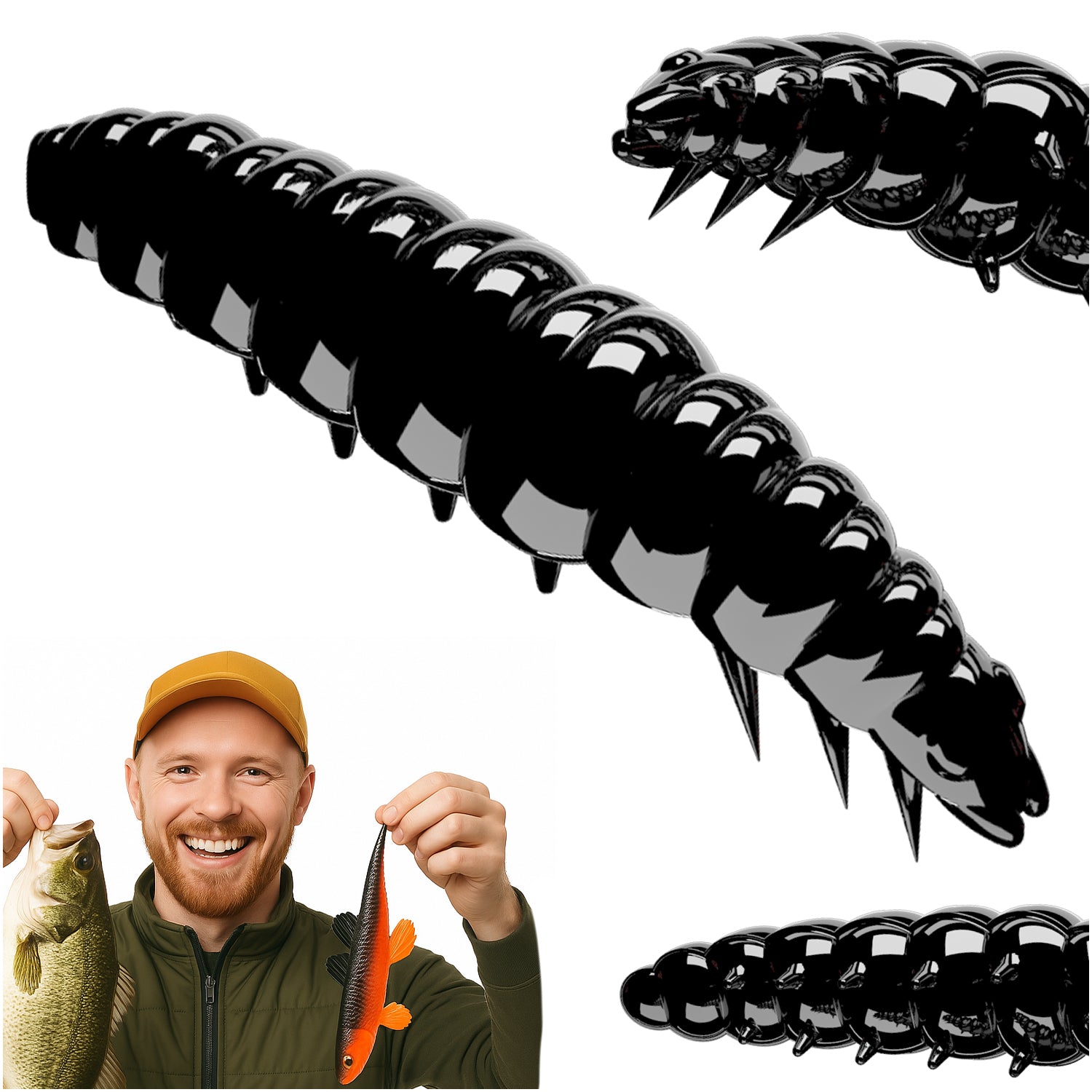 BAIT RUBBER LIBRA LURES LARVA 3CM CHEESE 040 BLACK LARVA JAR 15 PIECES