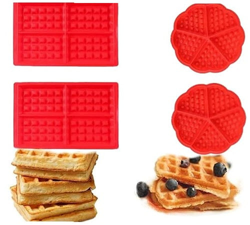 BAKING MOLDS SILICONE WAFER COOKIES 4 PIECES RED Silicone