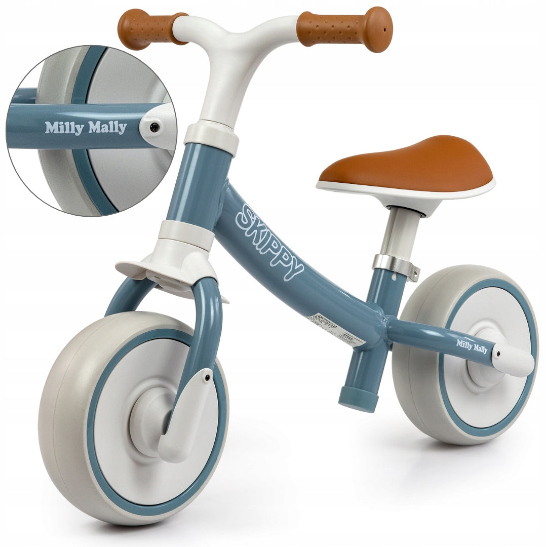 BALANCE BIKE CHILDREN'S BIKE blue LIGHTWEIGHT ADJUSTABLE EVA WHEELS gift Model Skippy