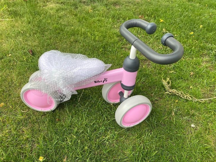 BALANCE BIKE FOR CHILDREN 1-3 YEARS OLD THREE COLORS ROSE-BLUE-GREEN Color pink