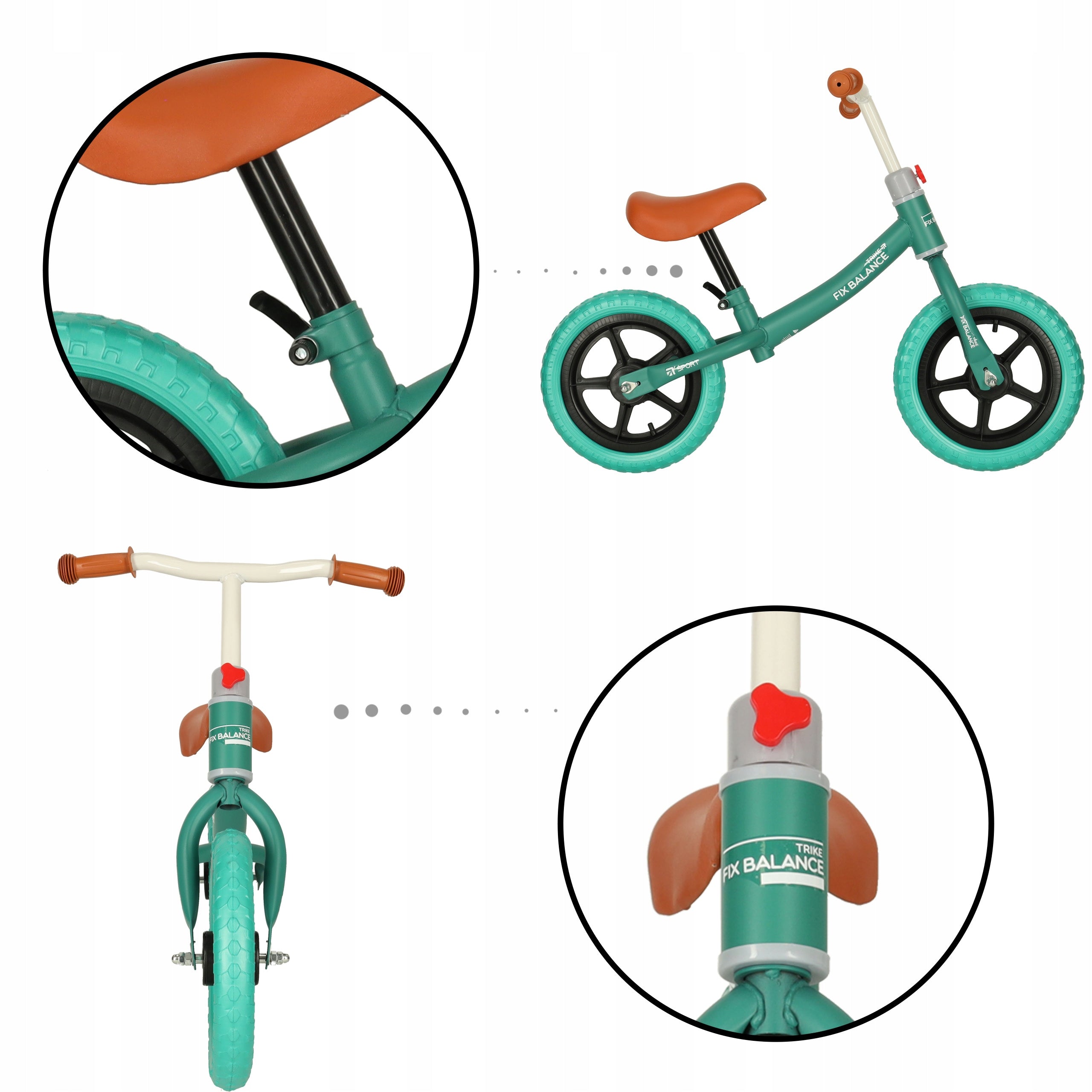 BALANCE BIKE TRIKE FIX BALANCE FOR CHILDREN ULTRA LIGHT ADJUSTABLE turquoise Brake none