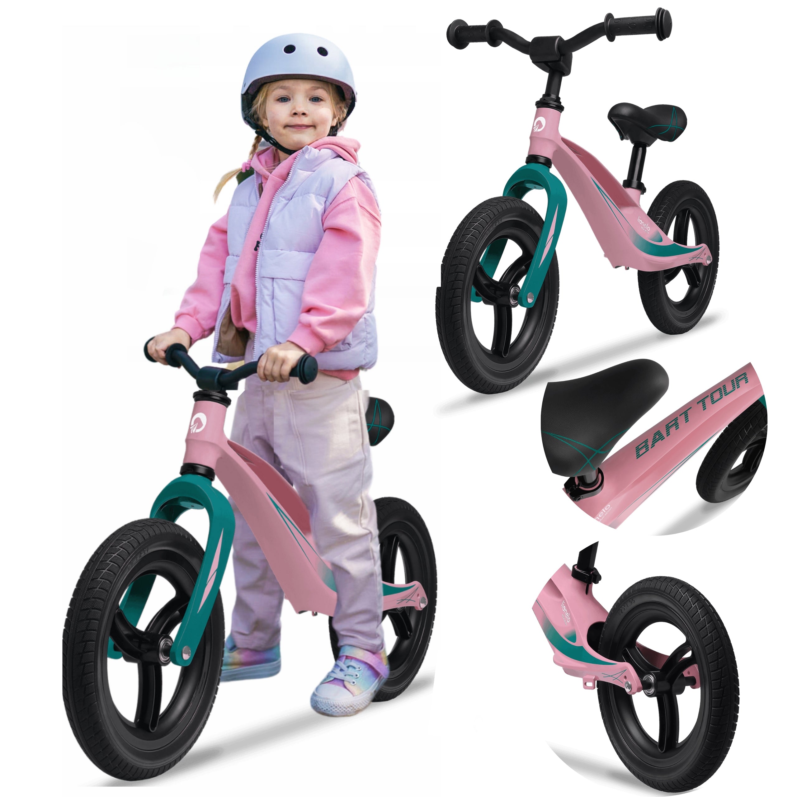 BALANCE BIKE for girls wheel rider PU LIGHTWEIGHT Lionelo Bart Tour