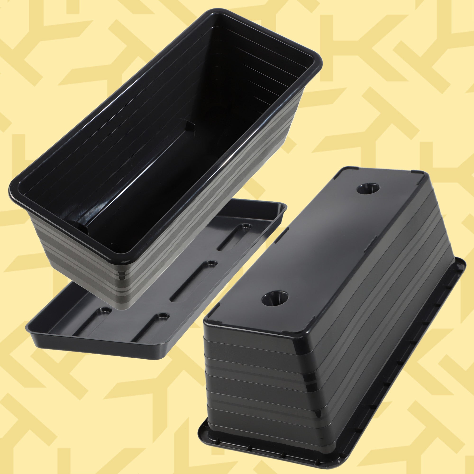 BALCONY BOX 39 cm FLOWER POT STAND HANDLES BALCONY Maximum width 17 cm