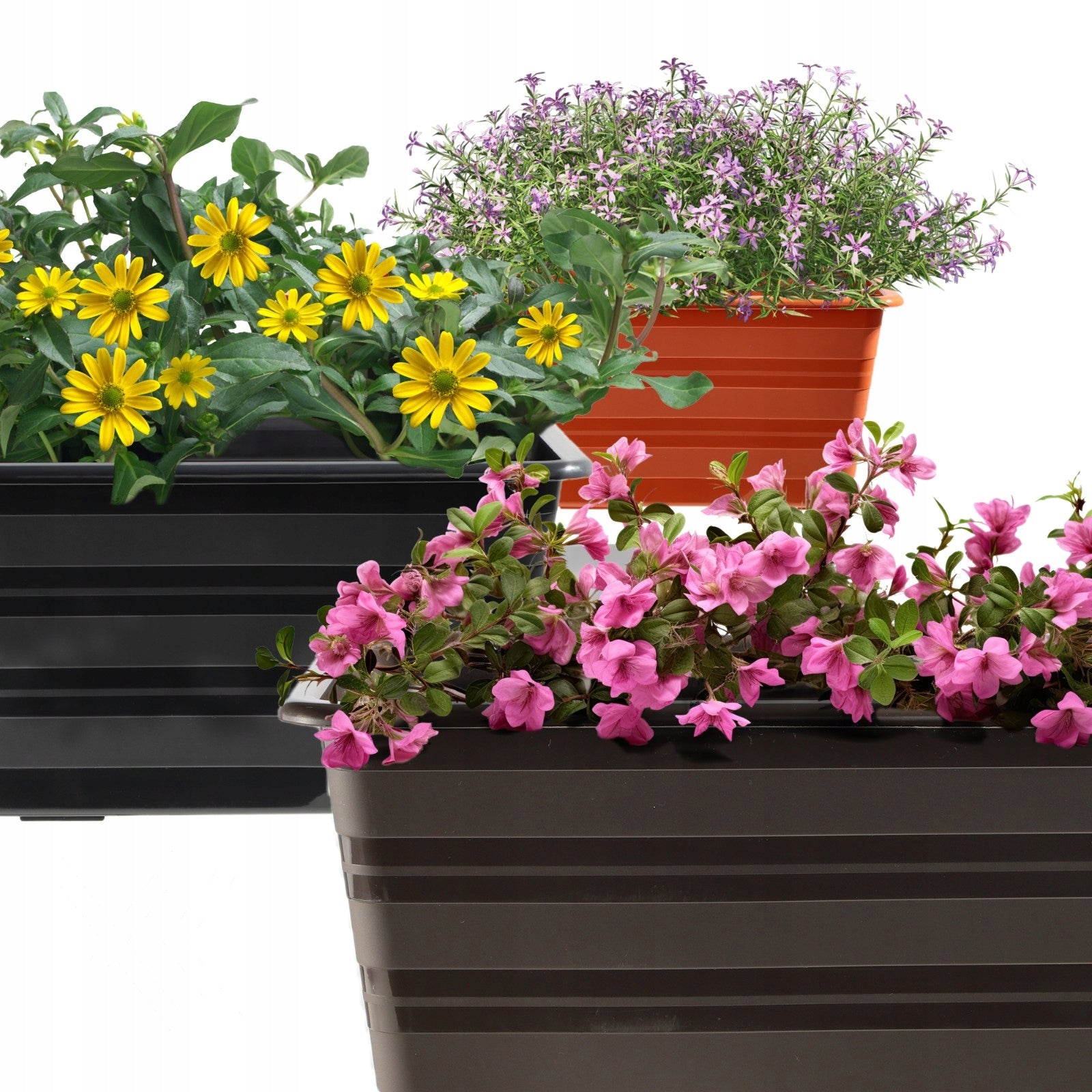 BALCONY BOX 59 cm FLOWER POT FLOWERBED BALCONY TERRACOTTA Brand Kadax