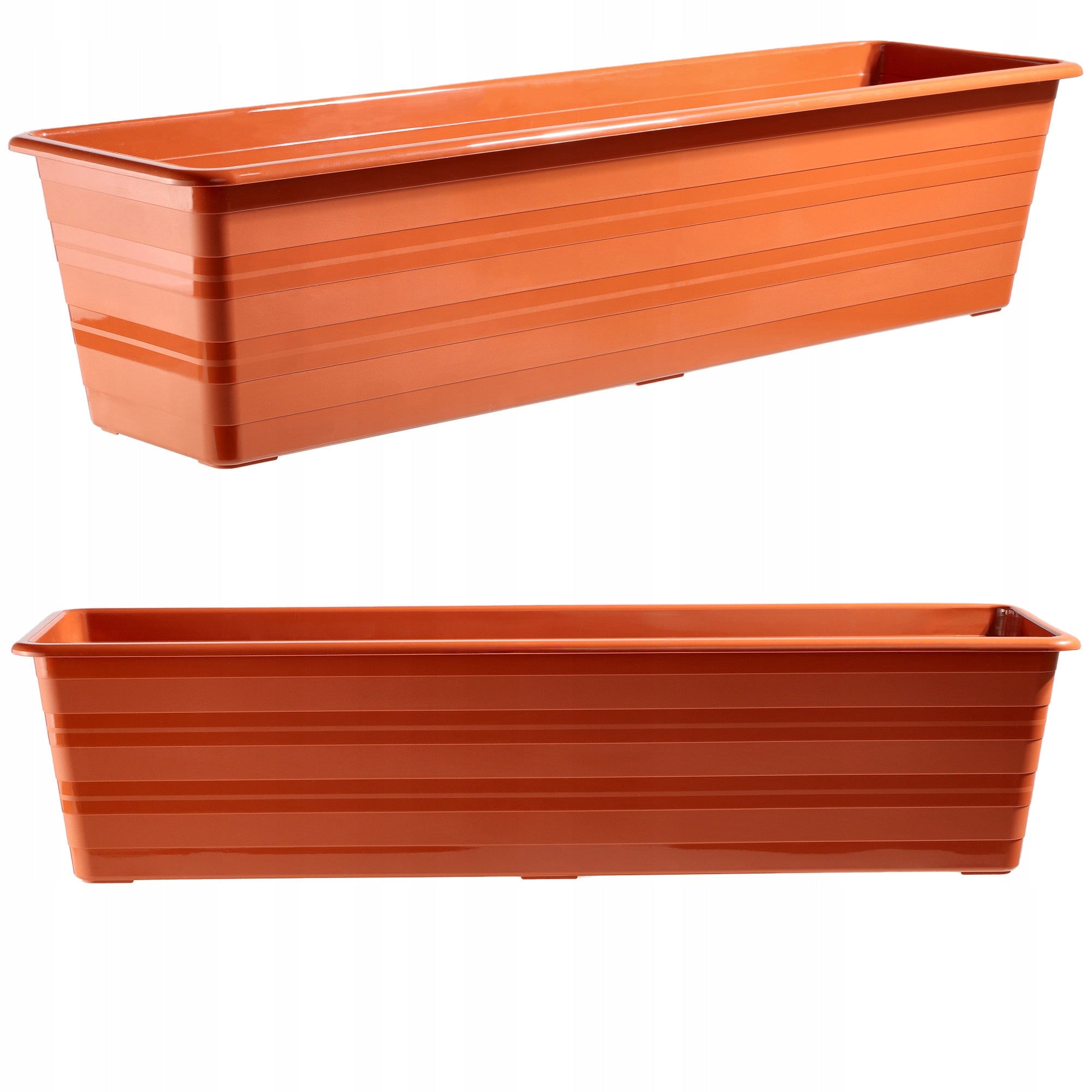 BALCONY BOX 59 cm FLOWER POT FLOWERBED BALCONY TERRACOTTA Color orange