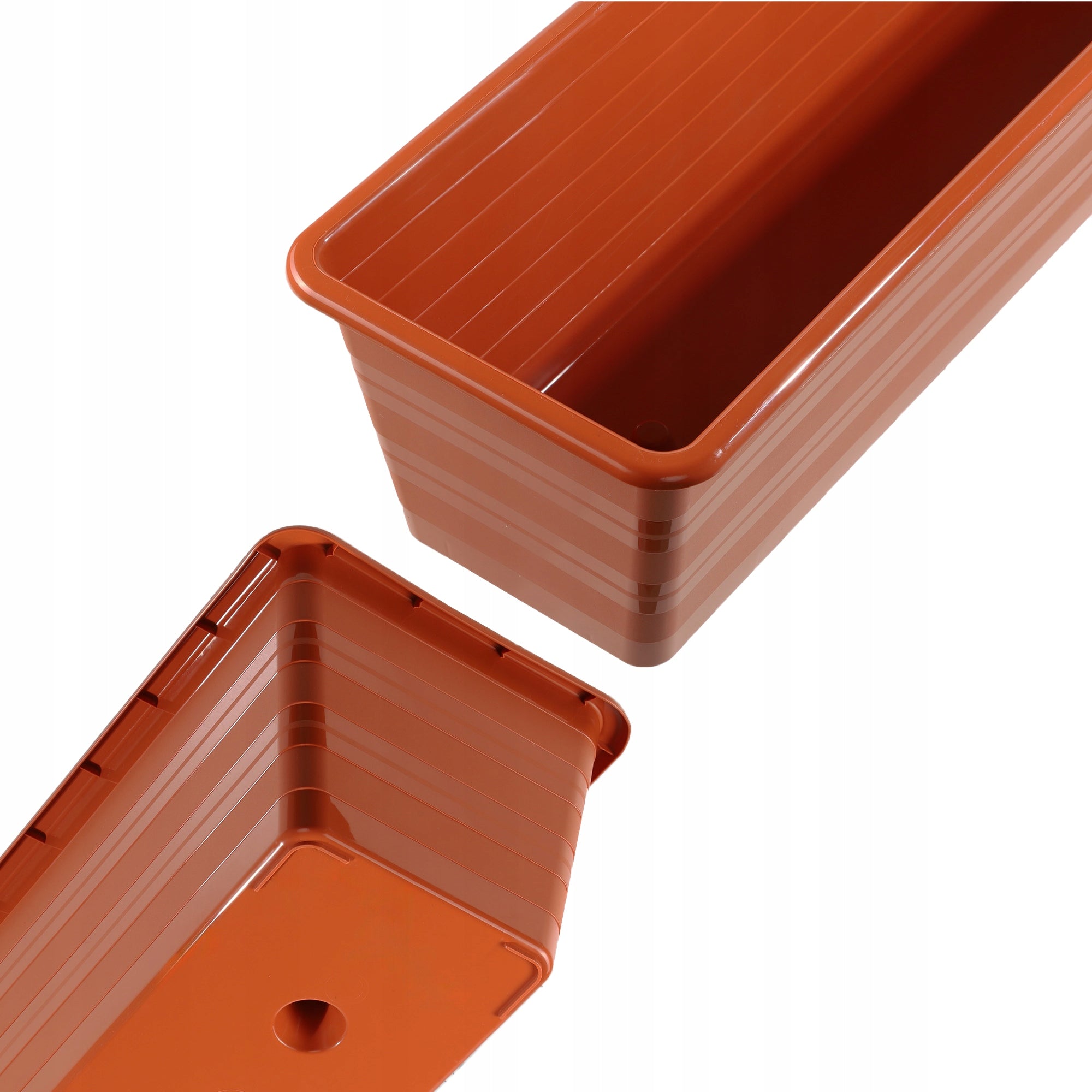 BALCONY BOX 59 cm FLOWER POT FLOWERBED BALCONY TERRACOTTA Material synthetic material