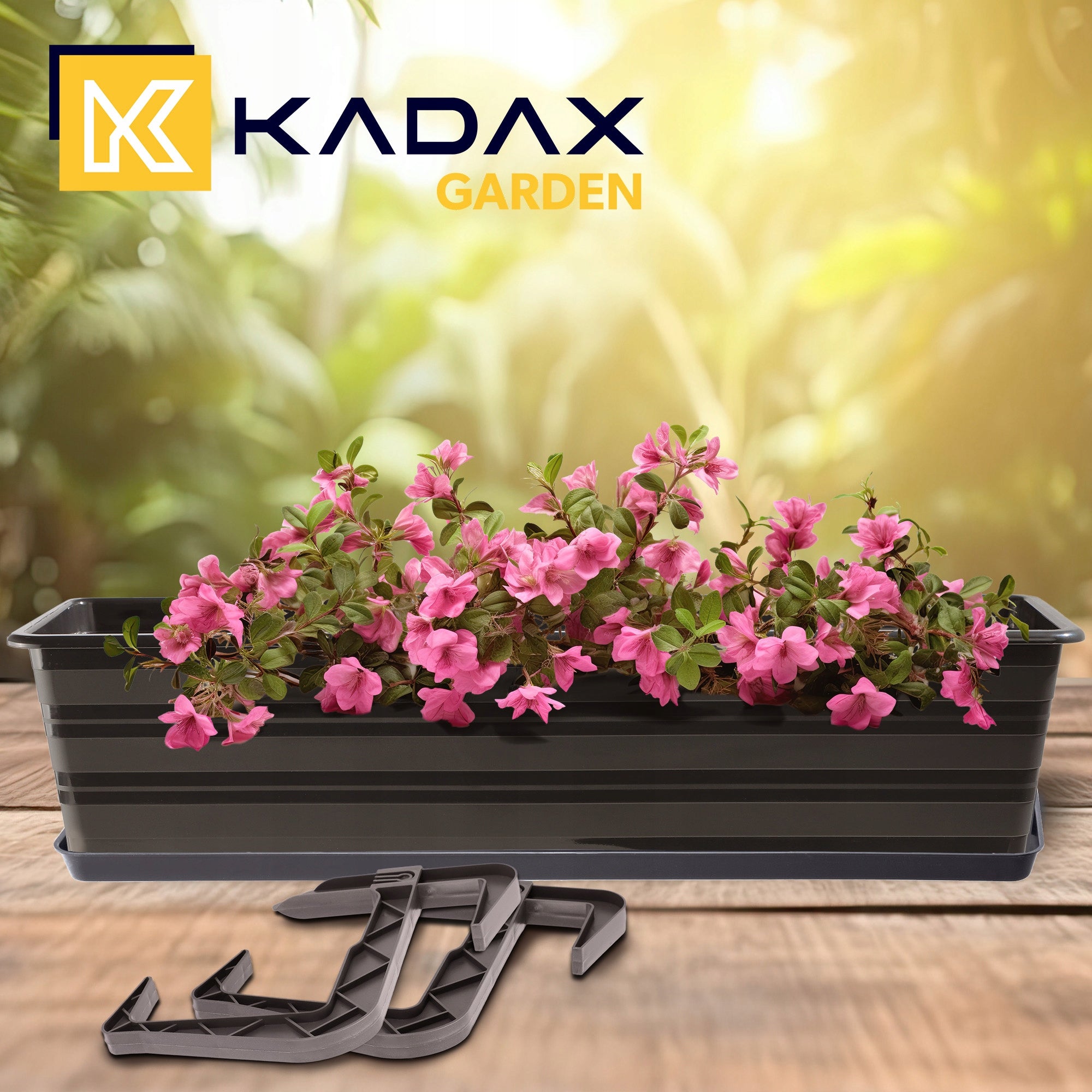 BALCONY BOX 59 cm FLOWER POT STAND HANDLES BALCONY Packaging status original
